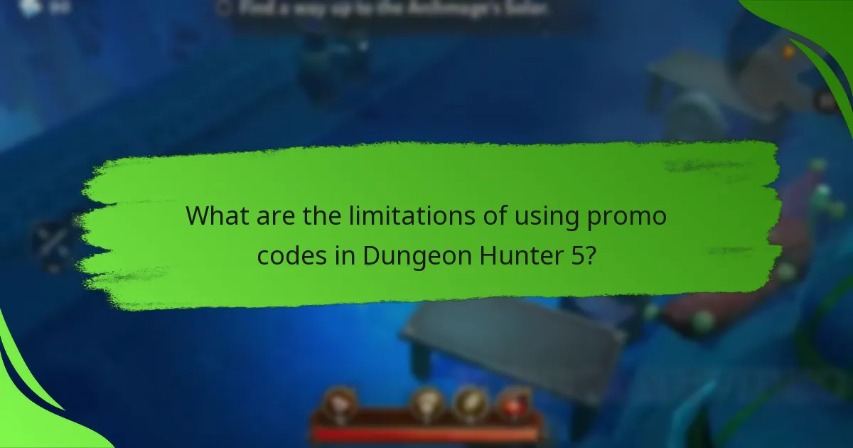 What are the limitations of using promo codes in Dungeon Hunter 5?