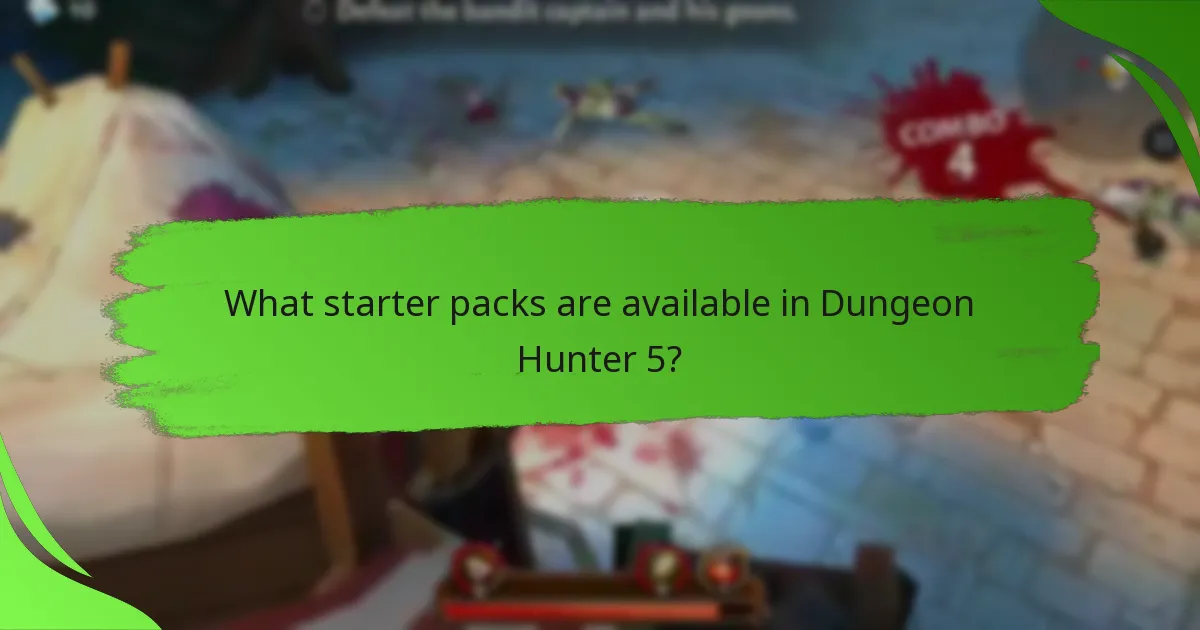 What starter packs are available in Dungeon Hunter 5?